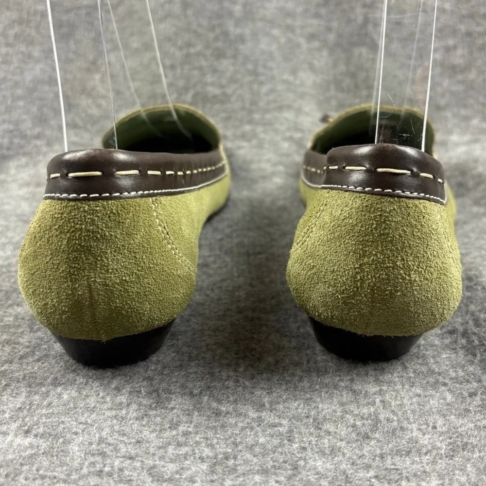 Cole Haan Olive Green Suede Leather Loafers Size 6B Women's Comfort Dress‎ Shoes
